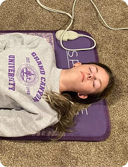 “Sparkle Mat has helped my pain, my migraines, helped me sleep better, and now I'm using it on clients in my energy healing business.”